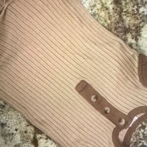 Kate Quinn Tan Ribbed Kids Blouse